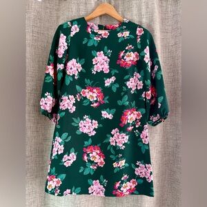Ann Taylor Floral Long Sleeve Shift Dress 6P